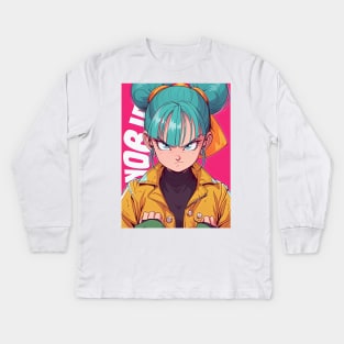 BULMA WANT'S TO BEAT EM UP | Dragonball Anime Manga | PROUD OTAKU Kids Long Sleeve T-Shirt